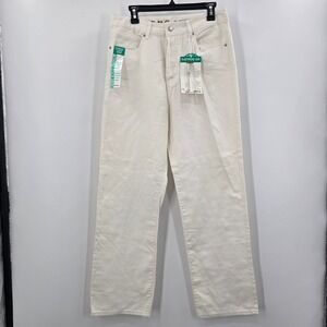 New S.O.N.G. 90s Boyfriend Jean Off White Straight Leg Button Fly Size 5/27